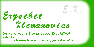 erzsebet klemanovics business card